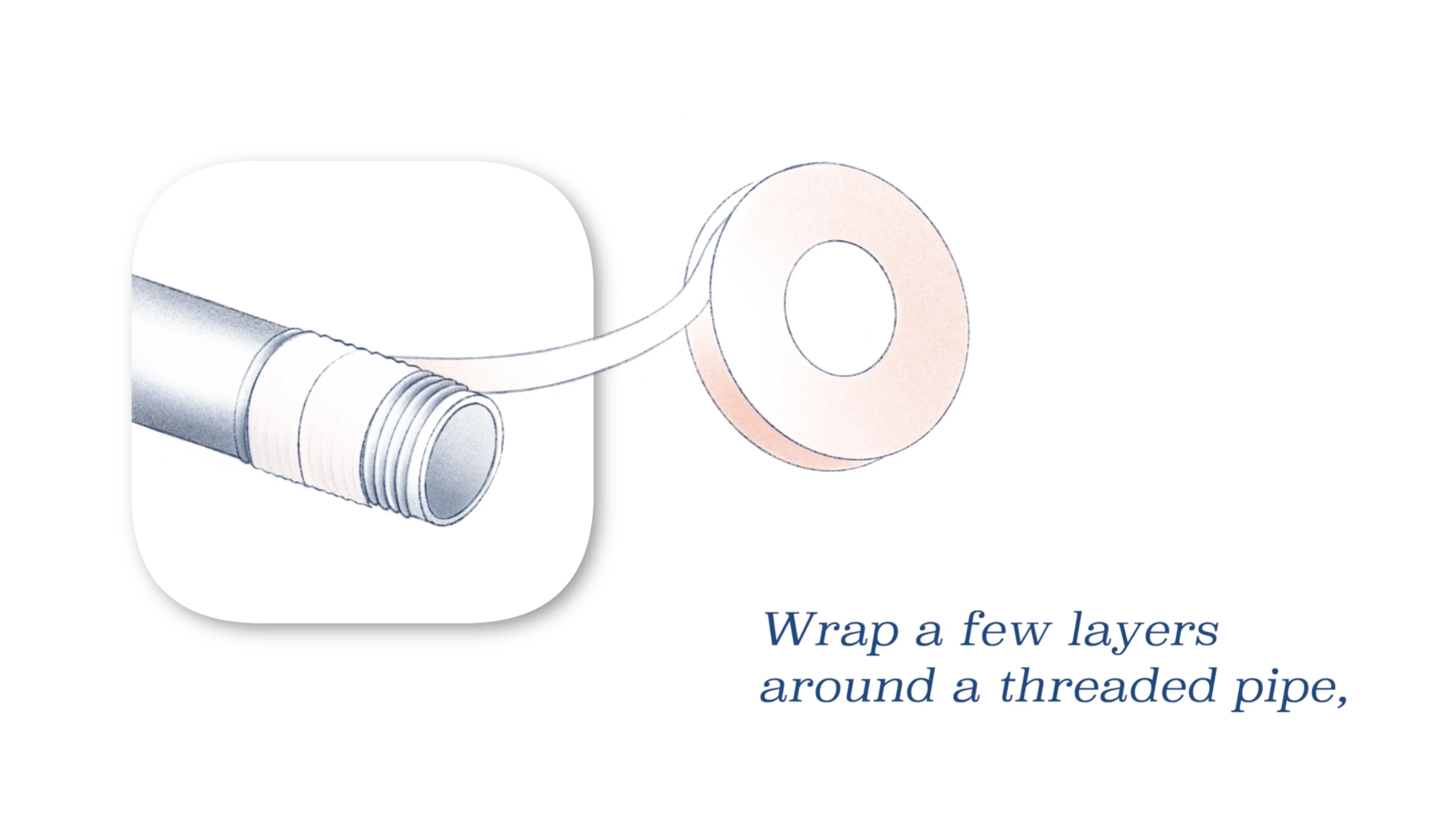 Wrapping PTFE tape around a threaded pipe